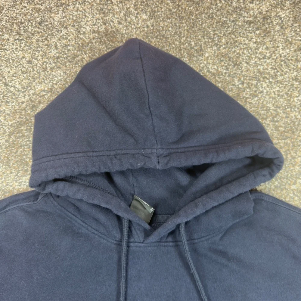 The North Face Mens Navy Blue Bear Graphic Logo Sleeve Pullover Hoodie Large